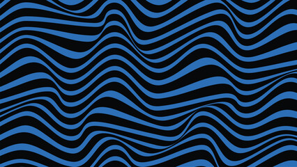 Mesmerizing Wavy Lines Abstract Pattern Blue Black