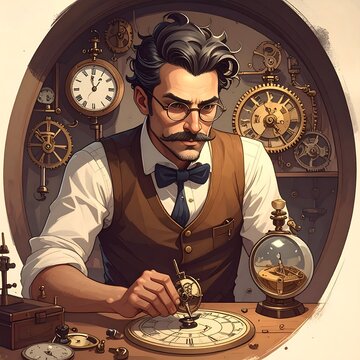 Clockmaker at work