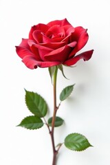 Fototapeta premium Crisp image, single dry rose, stark white backdrop, plant photography, texture image