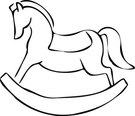 Hand Drawn Wooden Rocking Horse Toy