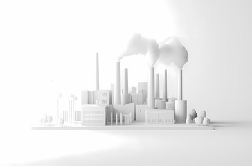 Fototapeta premium Industrial Complex Minimalist 3D Model