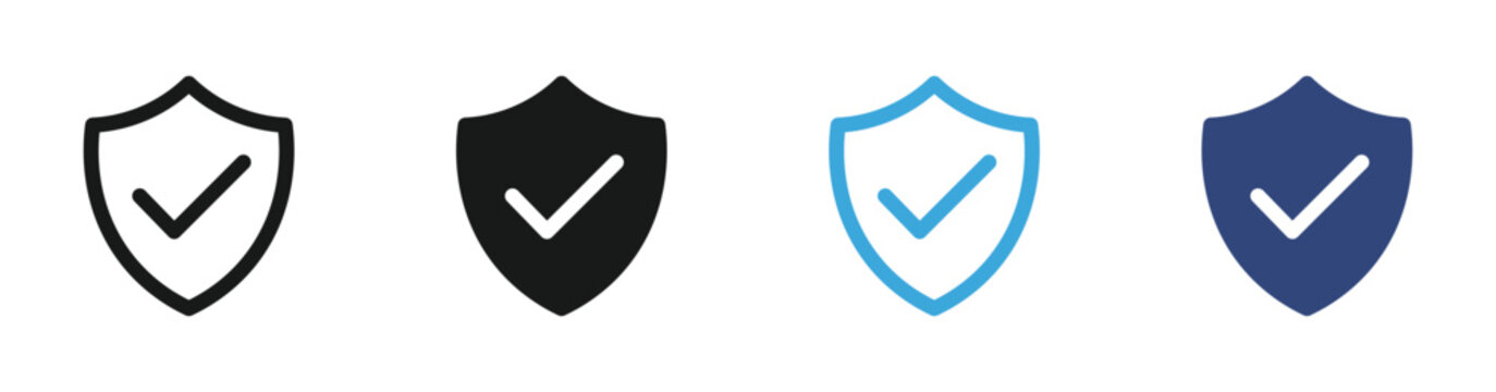 sheild tick icon set, sheild verified icon , insurance and protection concept , Vector illustration 