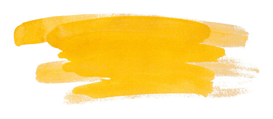 yellow watercolor background. Artistic hand paint. Isolated on transparent background.