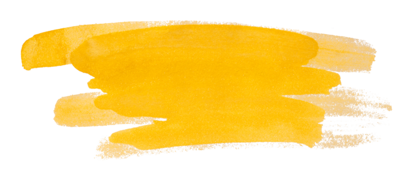 yellow watercolor background. Artistic hand paint. Isolated on transparent background.
