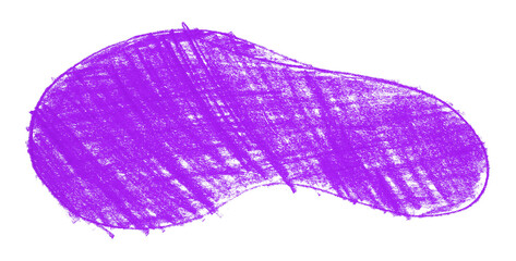 Abstract organic colored pencils abstract purple chalk drop shape isolated on transparent background