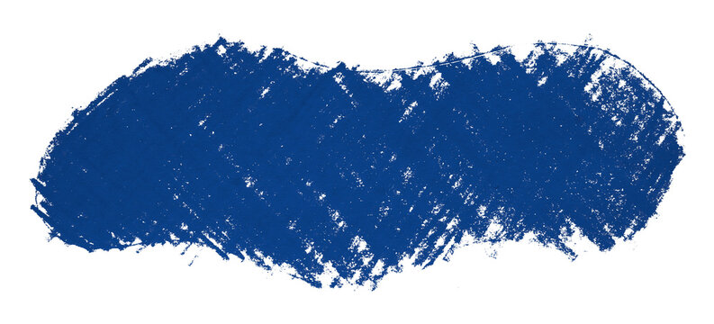 Organic colored pencils abstract blue chalk drop shape isolated on transparent background - Powered by Adobe