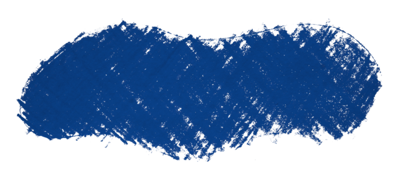 Organic colored pencils abstract blue chalk drop shape isolated on transparent background