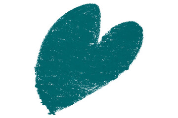 Valentine's Day Chalk Green Heart Shape Illustration Isolated on Transparent Background