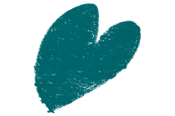 Valentine's Day Chalk Green Heart Shape Illustration Isolated on Transparent Background