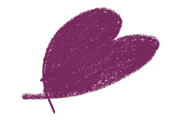 Valentine's Day purple chalk crayon heart illustration isolated on transparent background