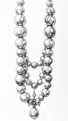 Obraz premium Elegant String of Pearl Necklace on White Background Hand Drawing