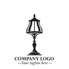 Classic Lamp Logo Symbol in Elegant Vintage Vector Design for Lighting, Interior, and Retro Branding