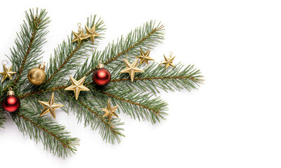 Festive Pine Branch with Ornaments