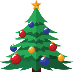 Holiday Tree with Bright Ornaments
