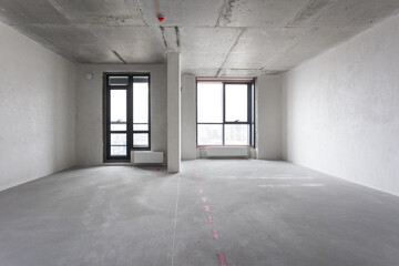 Obraz premium nterior of the apartment without decoration in gray colors