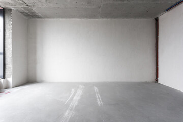 nterior of the apartment without decoration in gray colors