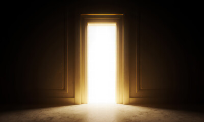 Open Door Emitting Bright Light