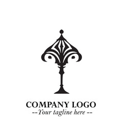 Classic Lamp Logo Symbol in Elegant Vintage Vector Design for Lighting, Interior, and Retro Branding