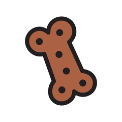 Hand Drawn Doodle Style Brown Dog Biscuit Treat With Black Outline And Black Dots On Transparent Background Simple Icon Design