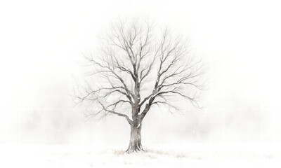 Winter Tree in Snowfall