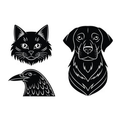 Animals Vector, Animal Clipart, Animals Illustration, Forest Animals, Group Of Animals, Personalized Memorial Line Art Dog Portrait, Custom Painting Commission For Grieving Pet Owner, Unique, Cute For