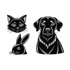 Animals Vector, Animal Clipart, Animals Illustration, Forest Animals, Group Of Animals, Personalized Memorial Line Art Dog Portrait, Custom Painting Commission For Grieving Pet Owner, Unique, Cute For