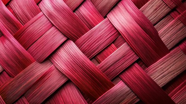 Red Woven Texture Close Up.