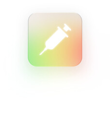 Neumorphic Syringe Icon 3D Vaccine and Medical Symbol for UI Design