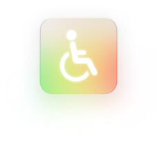 Neumorphic Wheelchair Icon 3D Accessibility and Disability Symbol for UI Design