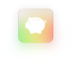 Neumorphic Piggy Bank Icon 3D Savings and Finance Symbol for UI Design