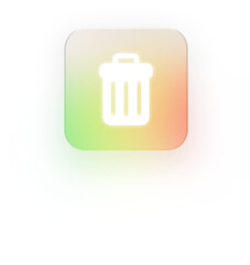 Neumorphic Delete Icon 3D Trash Bin and Remove Symbol for UI Design