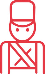 Minimalist Red Toy Soldier Icon Classic Military Figure Design Vector Illustration