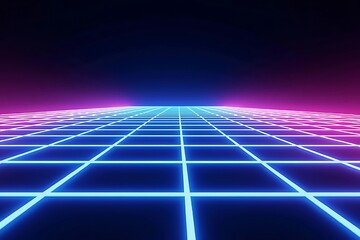 Neon grid background retro wave synthwave wallpaper abstract futuristic landscape illustration design