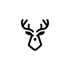 Minimalist Deer Head Logo Design in Elegant Black