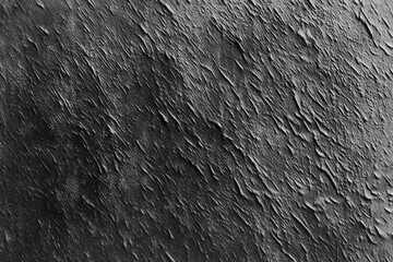 Close-up of dark, rough, cracked and peeling textured surface with uneven layered patterns