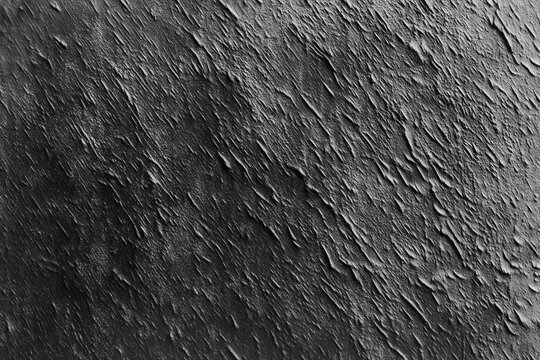 Close-up of dark, rough, cracked and peeling textured surface with uneven layered patterns