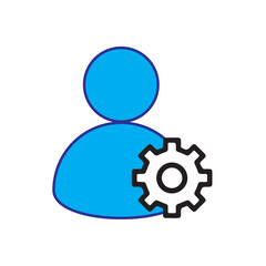 User Person setting icon blue
