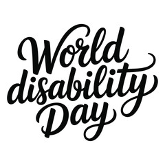 Fototapeta premium World disability day lettering celebrating inclusion and awareness for people with disabilities