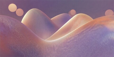 Abstract Wavy Lines With Glowing Orbs