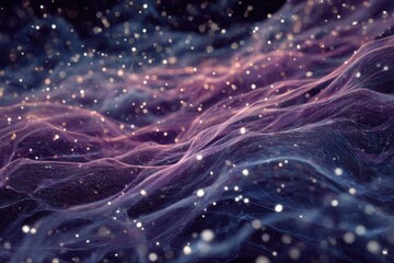 Abstract Lines With Glowing Particles