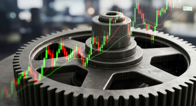 Gear with financial graph reflection