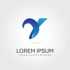 letter V abstract business logo