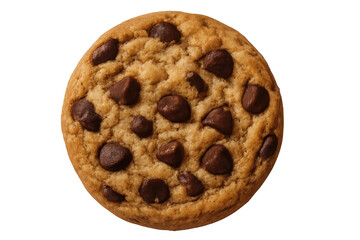 Chocolate chip cookie on transparent background snack