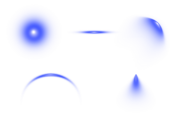 Set of blue light effects isolated on transparent background for design