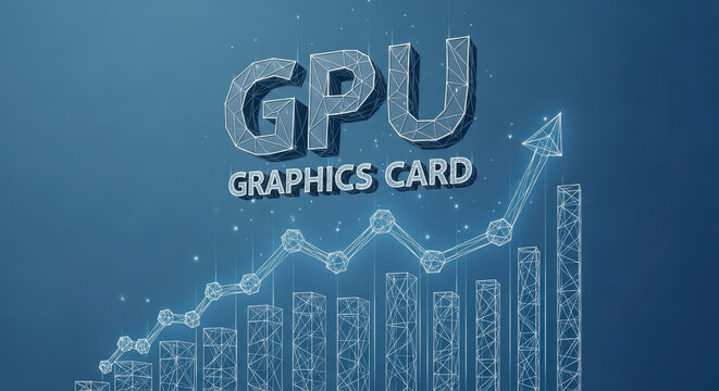 Futuristic visualization of GPU market trend.