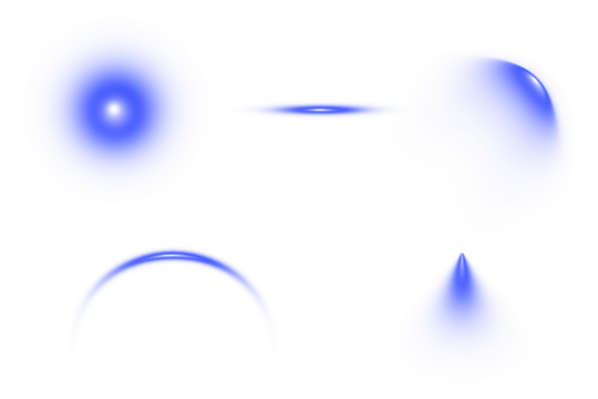 Set of blue light effects isolated on transparent background for design - Powered by Adobe