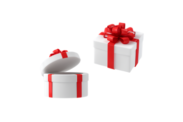  a gift box floating in the air, against a Transparent background PNG