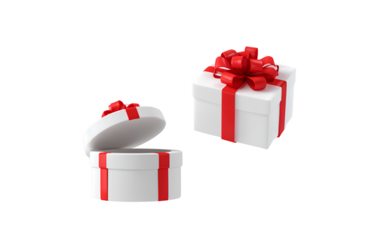  a gift box floating in the air, against a Transparent background PNG