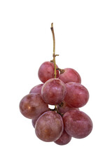 bunch of red grapes isolated on white background