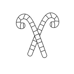 The image is of two candy canes, one on top of the other